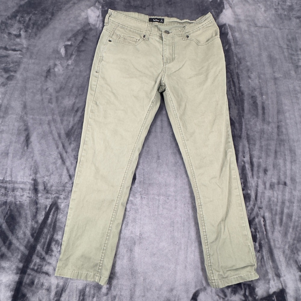 Bossini Pants Mens 31 Olive Green Khaki Straight Leg Casual Twill Trousers
